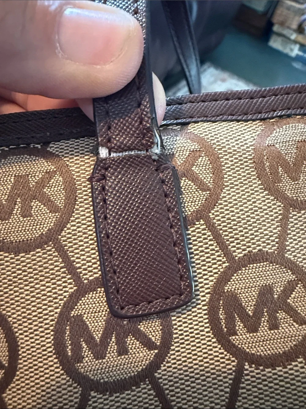 Michael Kors Beige and Brown Signature MK Tote